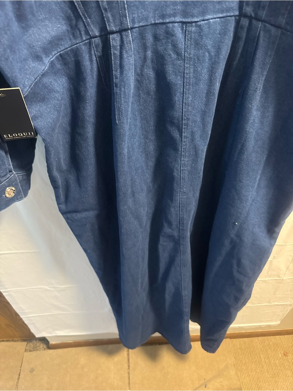 Eloquii Indigo Denim Button-Front Jacket Dress - Picture 3 of 5